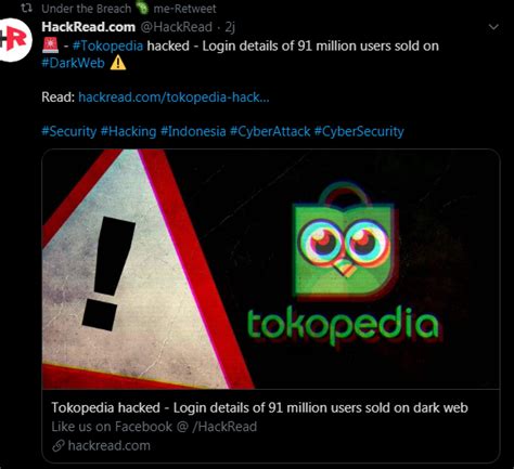 Pencurian Data Pengguna Tokopedia Sebanyak 91 Juta Akun Berita Hari