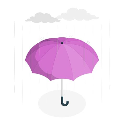 Ilustración del concepto de lluvia y paraguas Vector Gratis