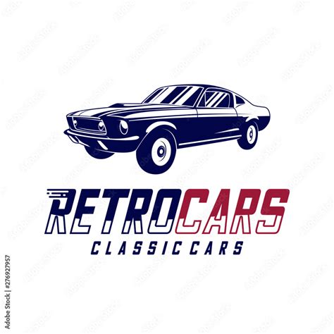 Classic cars logo design vector illustrations. Vintage Automotive with ...