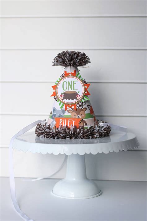 Woodland Animals Birthday Hat Fox Deer Raccoon Birthday Etsy