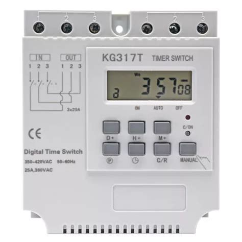 3 PHASEN DIGITAL ZEITRELAIS Programmierbar Timer Zeitschaltuhr 380V 25A