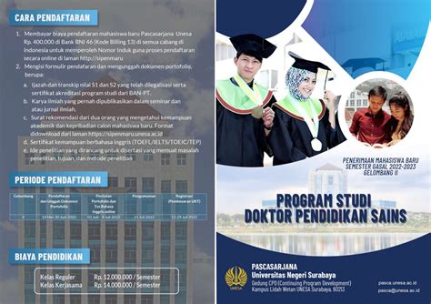 Pendaftaran Mahasiswa Baru Program Studi Doktor Pendidikan Sains