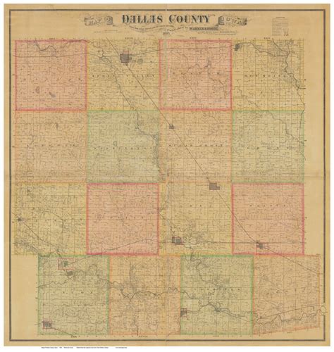 Dallas County Iowa 1883 - Old Map Reprint - OLD MAPS