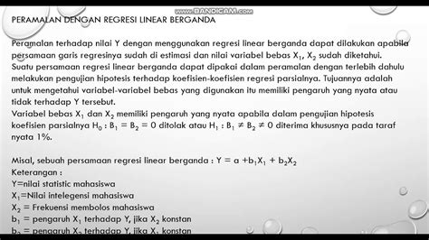 47 Peramalan Dengan Regresi Linear Berganda YouTube