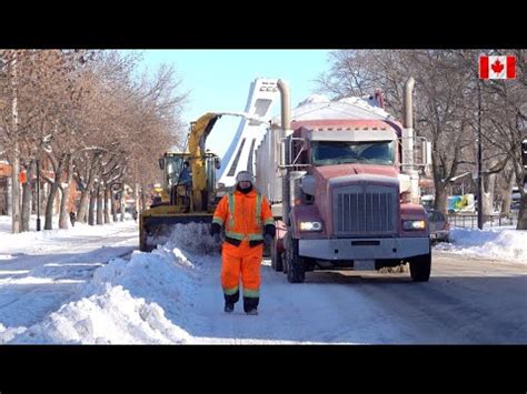 Snow Removal And Dump Near Olympic Stadium In Montreal Quebec Canada