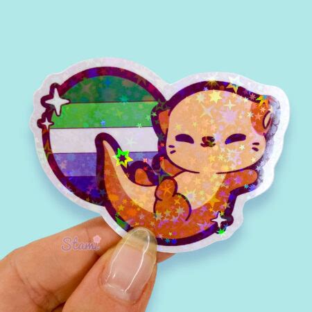 Gay MLM Otter Holo Sticker Stami Studios