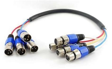 2ft Pro XLR 4 Channel M To F Balanced Audio Snake Cable CablesOnline