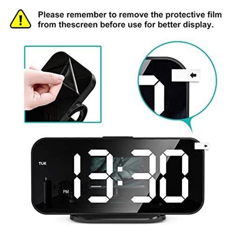 Digital Alarm Clocks Led Mirror Electronic Clock Snooze 1224h