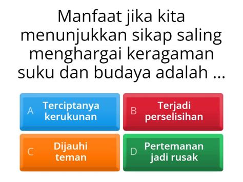 Sikap Menghargai Keberagaman Quiz