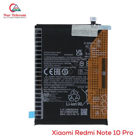 Genuine Xiaomi Redmi Note 10 Pro Battery Price In Bangladesh