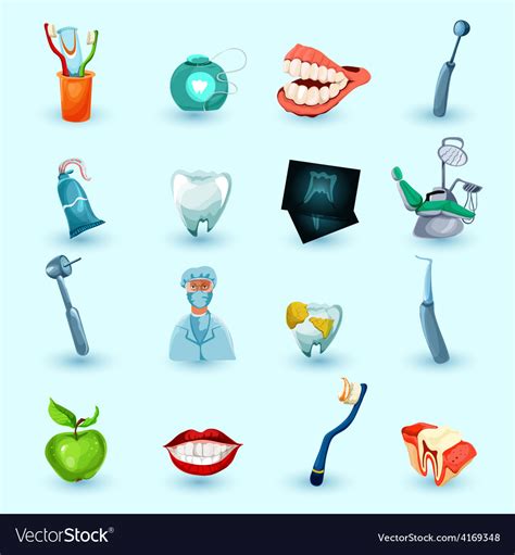 Stomatology Icons Set Royalty Free Vector Image