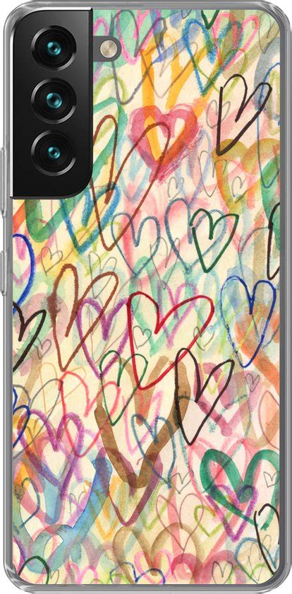 Geschikt Voor Samsung Galaxy S22 Plus Hoesje Een Illustratie Met Hartjes Op De Bol