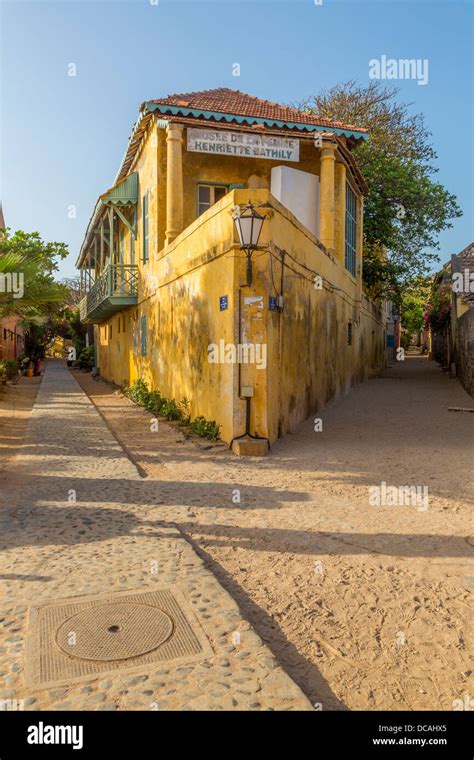 Musee des Femmes (Women's Museum) and Street Scene, Goree Island ...