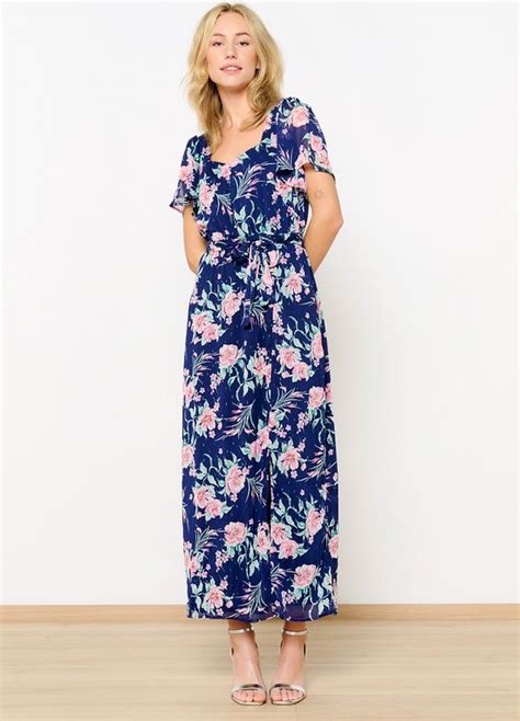 Lolaliza Maxi Jurk Met Lurex Bloemen Dark Blue Maat Bol