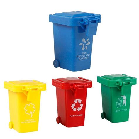 4Pcs/Set Mini Garbage Trash Can Toys Truck Cans Recycling Vehicle Bin Kids Toy 803090071925 | eBay