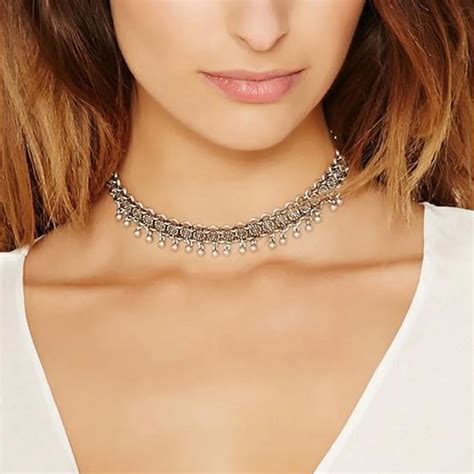 Fashion Vintage Alloy Jewelry Choker Chunky Statement Pendant Chain