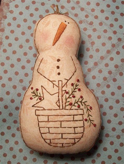 PATTERN For Primitive Stitchery Snowman Doll By Thetalkingcrow