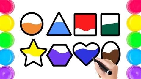 draw shapes  kids  colour shapes easy drawing