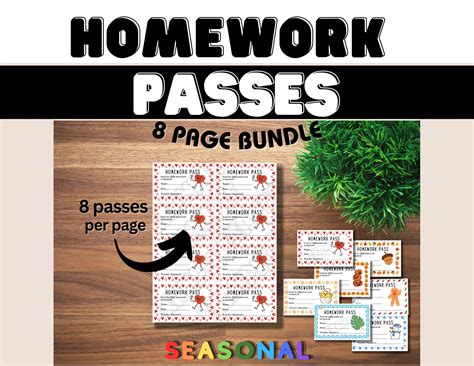printable homework passes 4