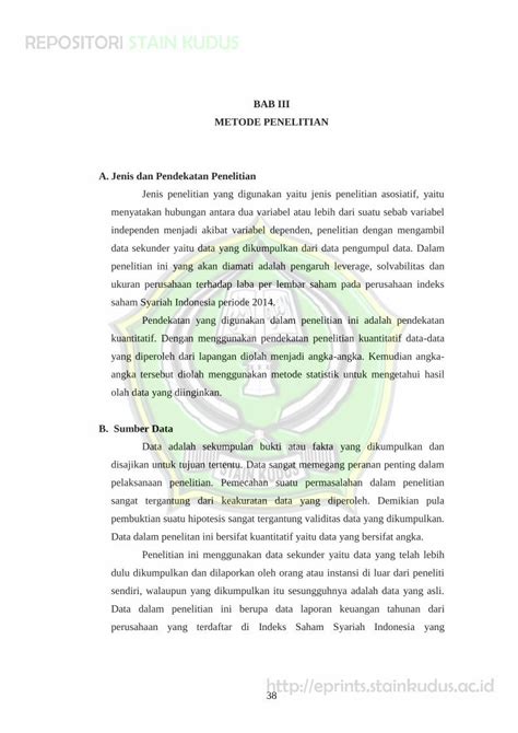 PDF BAB III METODE PENELITIAN A Jenis Dan Pendekatan