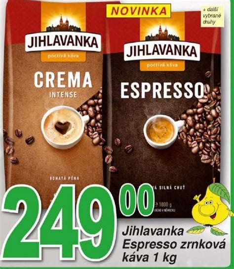 Jihlavanka Espresso zrnková káva 1 kg nabídky v Hruška