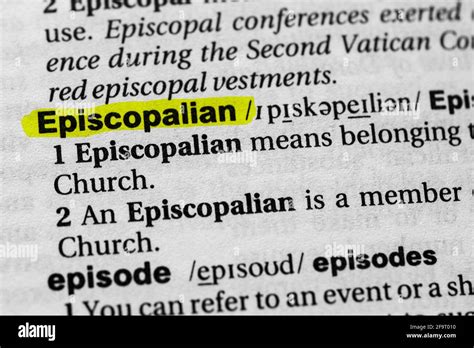 Highlighted Word Episcopalian Concept And Meaning Stock Photo Alamy