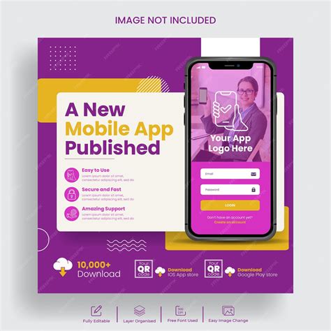 Premium Vector | New Mobile app launch social media post banner or
