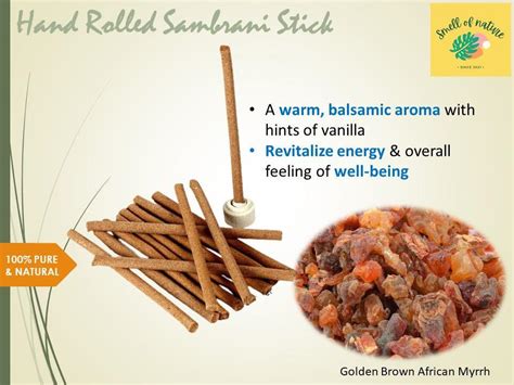 Smell Of Nature Hand Rolled Sambrani Stick Dhoop Stick Golden Brown