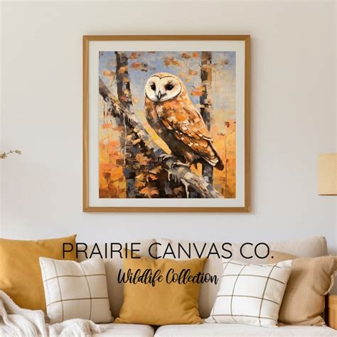 Autumn Barn Owl Oil Painting Digital Prints Fall Decor - Etsy