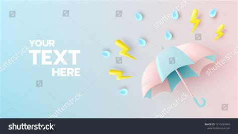 Cute Umbrella Monsoon Season Pastel Color Stock Vector Royalty Free