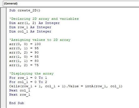 Multidimensional Arrays In Excel Vba Geeksforgeeks