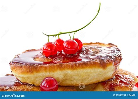 Pancakes With Red Currants Stock Photo Image Of Background 25343734