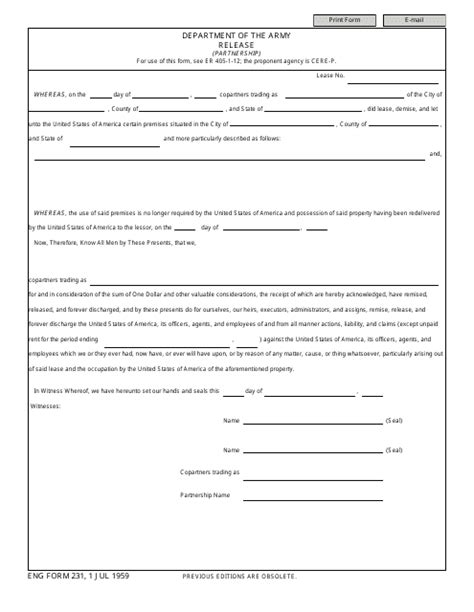 Eng Form 231 Fill Out Sign Online And Download Fillable Pdf Templateroller