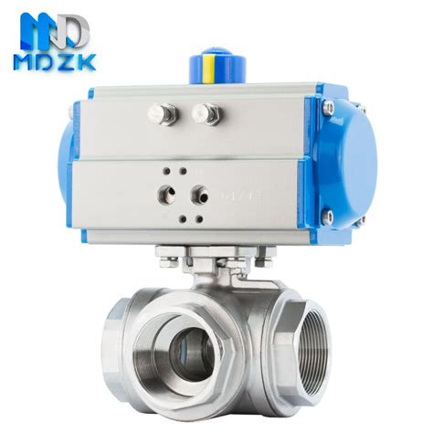 Mdzk At Q F P Pneumatic Three Way Threaded Stainless Steel