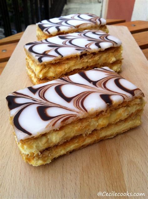 Mille feuille traditionnel à la vanille et fondant marbré Cecilecooks