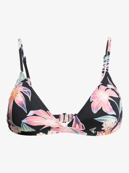 Printed Beach Classics Fixed Tri Bikini Top For Women Roxy