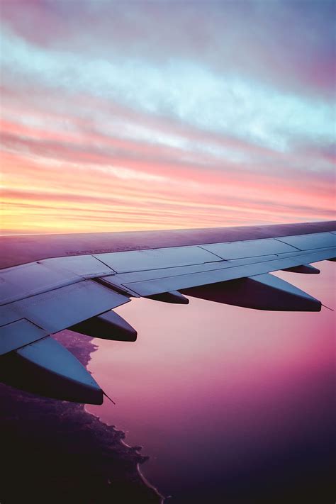 Airplane Wing View Sky Dusk HD Phone Wallpaper Peakpx