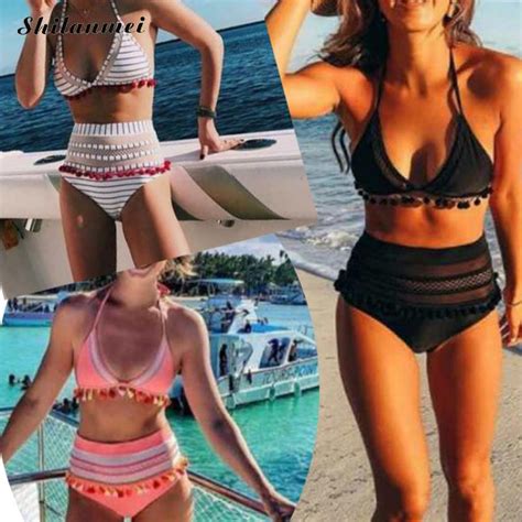 New Sexy Bikinis Women Swimsuit Summer Beach Wear Push Up Swimwear Female Bikini Set Halter