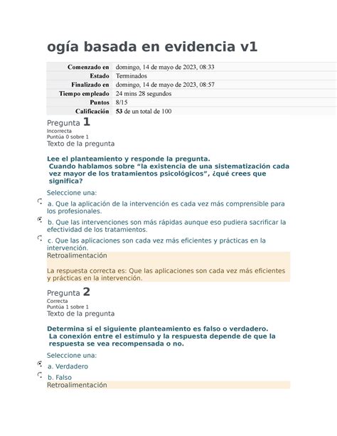 Ogía basada en evidencia v1 ogía basada en evidencia v Comenzado en