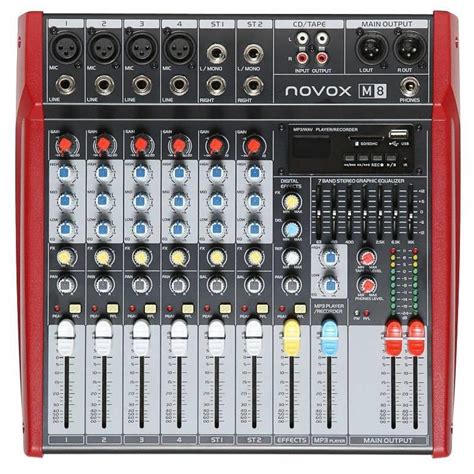 Mikser Novox M8 USB MP3 SD REC EQ