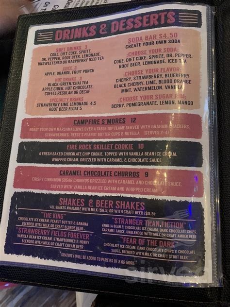 Fire Rock Burgers And Brews Menu In Calimesa California Usa