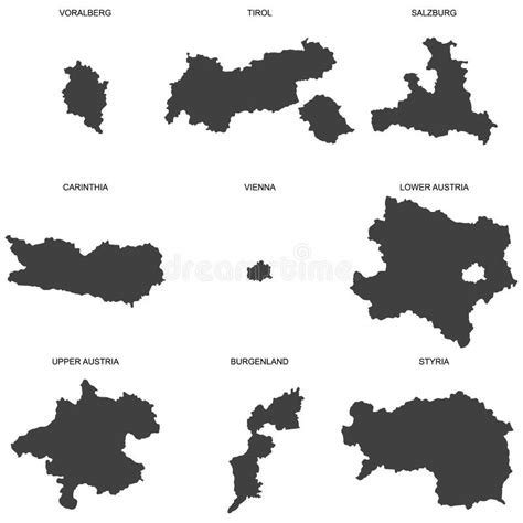 Mappa Politica Dellaustria Sul Fronte Del Bianco Illustrazione