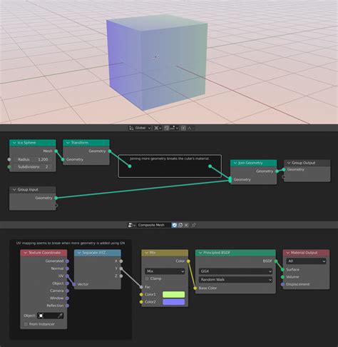 Geometry Nodes Joining Geometry Breaks Materials Uv Mapping Blender