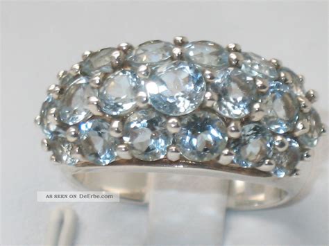 Art Deco Silber Ring X Aquamarin Design Meisterpunze Massiv