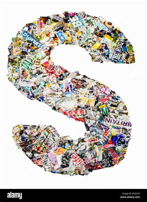 The Letter S Made From Newspaper Confetti Stock Photo Alamy