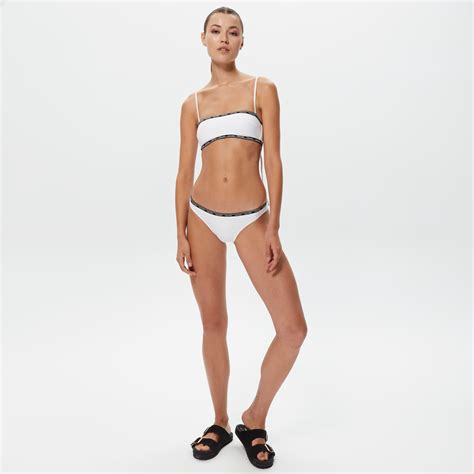 Calvin Klein Bandeau Kad N Beyaz Bikini St Kadin Mayo Bikini