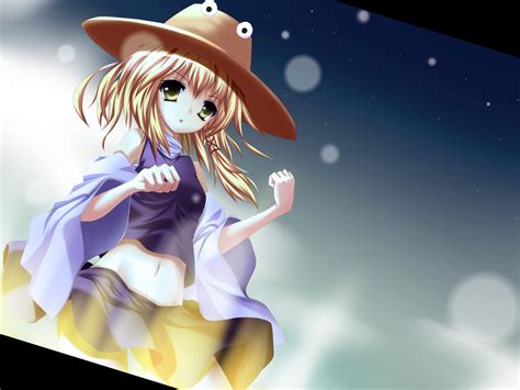 Blonde Hair Hat Long Hair Moriya Suwako Touhou Yellow Eyes Konachan Konachan Anime