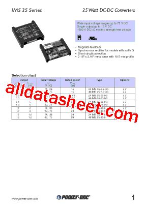 Ims Datasheet Pdf Power One