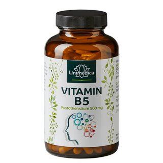 Vitamin B5 Pantothensäure 500 mg pro Tagesdosis 1 Kapsel