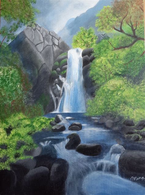 Handmade Waterfall Painting | SaSiAa